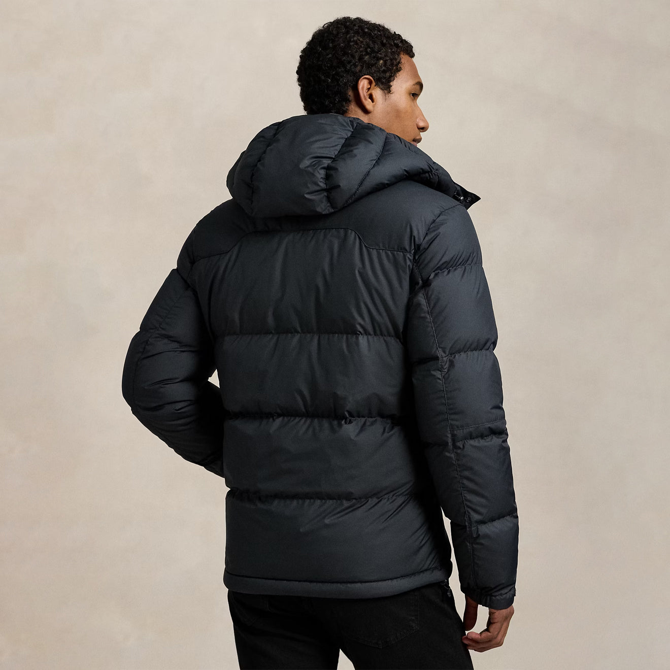 Elegant Polo RL Down Jacket in Classic Black by Gorham