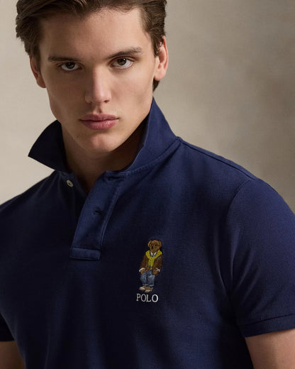 Poloshirt aus Strick mit Stickdetail