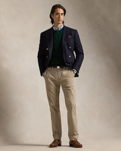 Chinohose aus Stretch-Baumwolle mit geradem Schnitt und R&L Detail