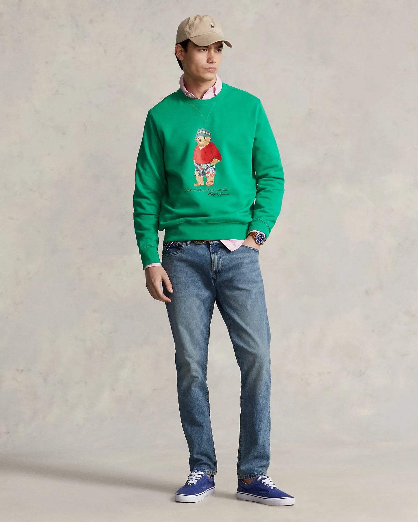 Slim-Fit Jeans mit Stretch und R&L Detail