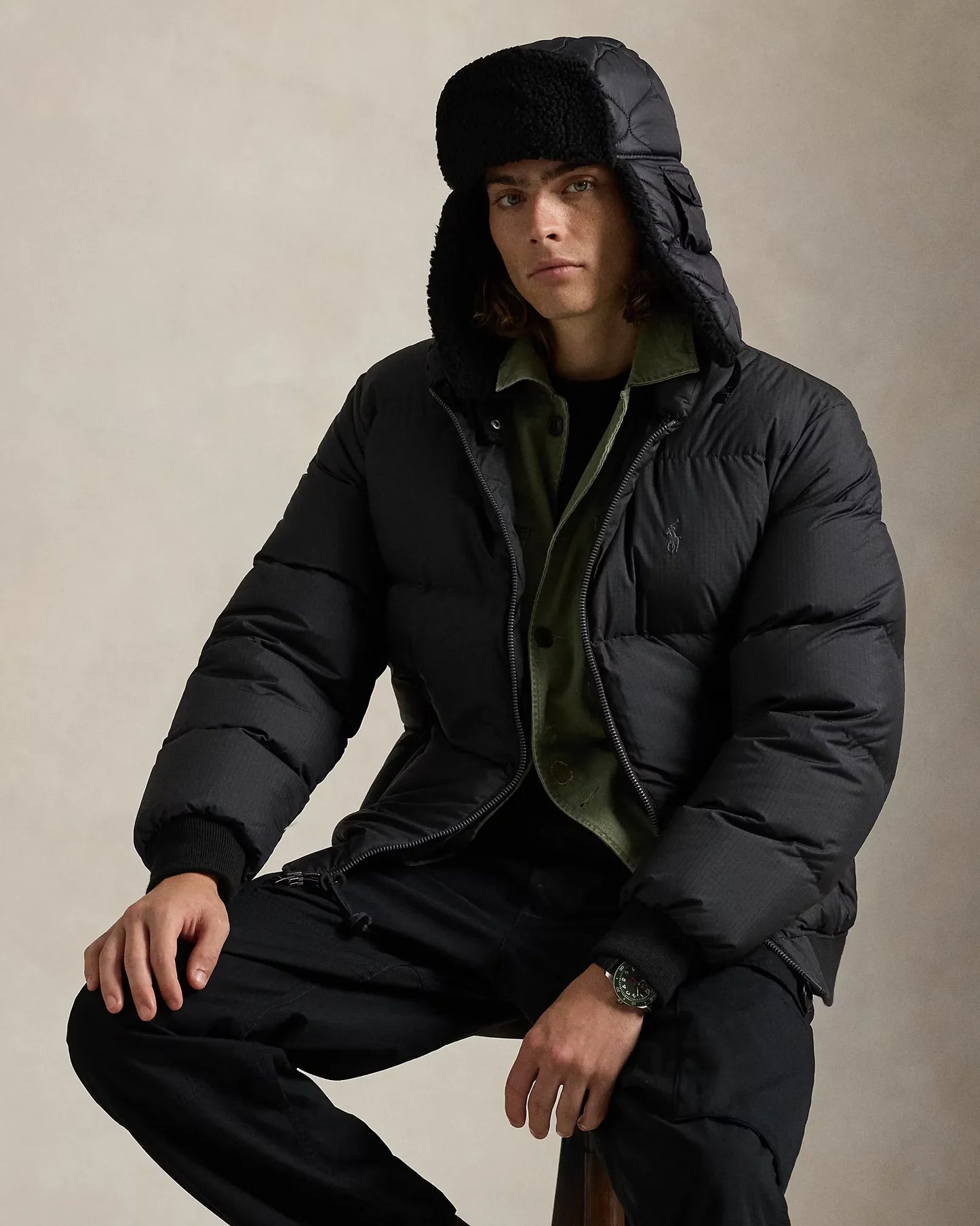 Water-Repellent Ripstop Down Jacket with R&L Detail