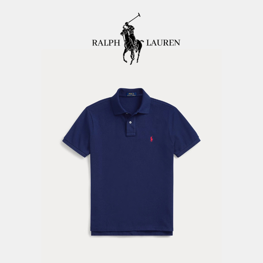 Poloshirt aus atmungsaktivem Baumwoll-Mesh mit R&L Stickdetail