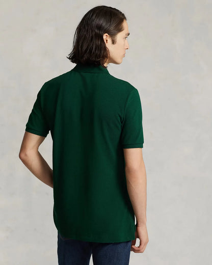 Slim-Fit Poloshirt aus Baumwoll-Mesh mit R&L Stickdetail