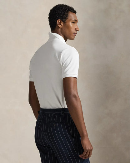 Custom-Slim Poloshirt aus Stretch-Baumwoll-Mesh mit R&L Detail