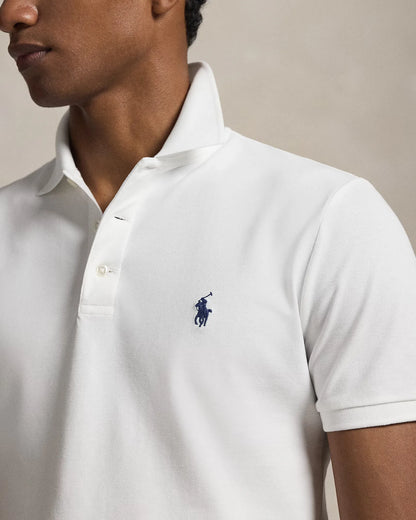 Custom-Slim Poloshirt aus Stretch-Baumwoll-Mesh mit R&L Detail