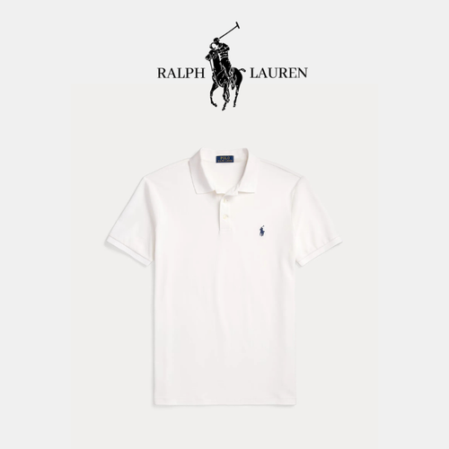 Custom-Slim Poloshirt aus Stretch-Baumwoll-Mesh mit R&L Detail