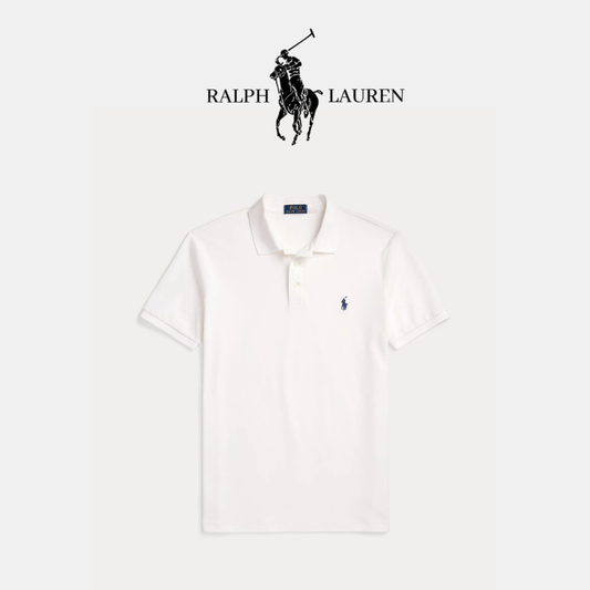 Custom-Slim Poloshirt aus Stretch-Baumwoll-Mesh mit R&L Detail
