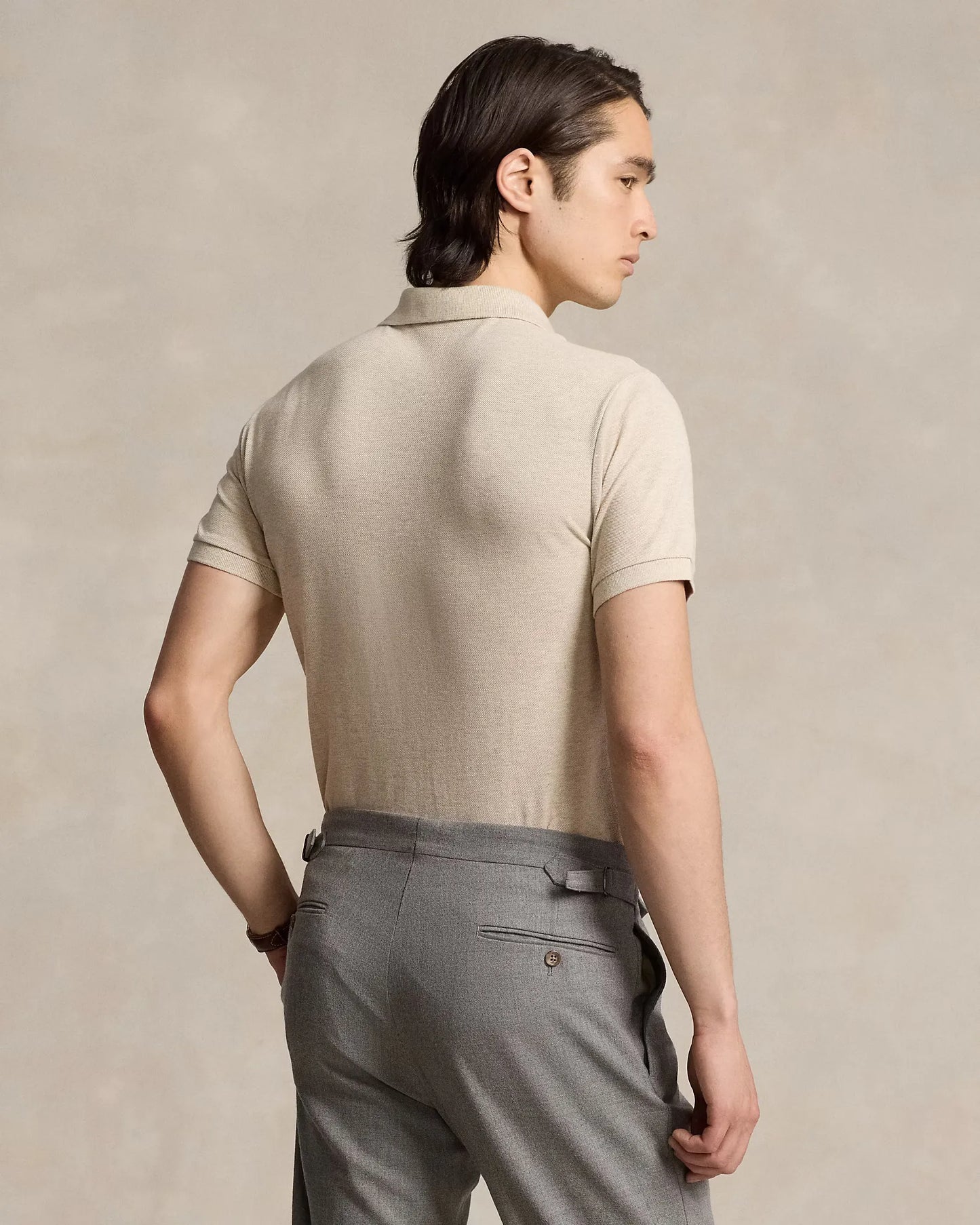 Poloshirt aus atmungsaktivem Baumwoll-Mesh mit R&L Detail