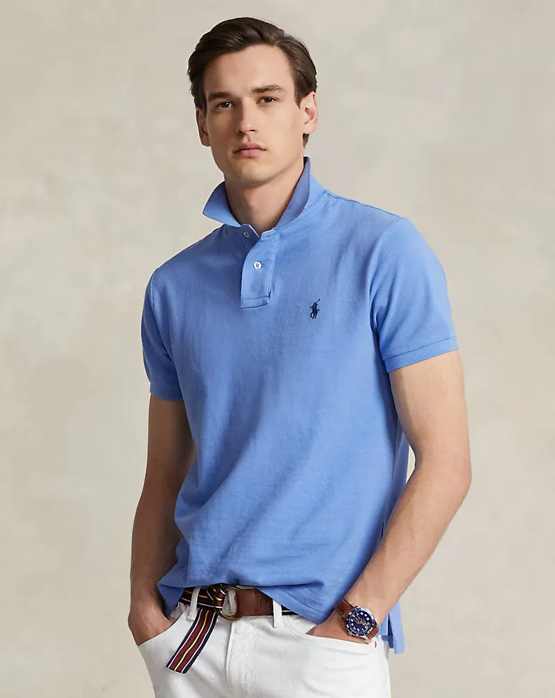 Poloshirt aus atmungsaktivem Baumwoll-Mesh mit R&L Detail