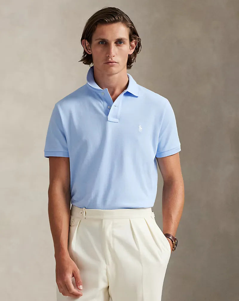 Poloshirt aus atmungsaktivem Baumwoll-Mesh mit R&L Detail