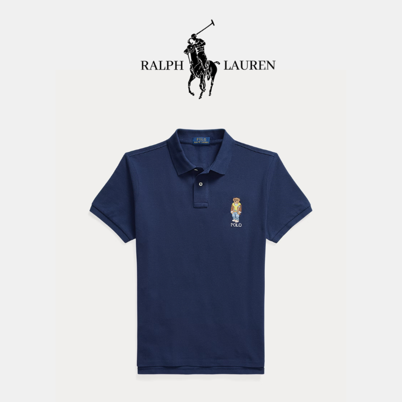 Poloshirt aus Strick mit Stickdetail