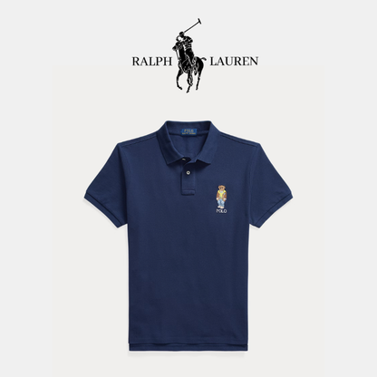 Poloshirt aus Strick mit Stickdetail